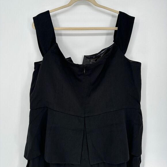 City Chic Womens Sexy Tux Jumpsuit Size L/20 Black Wedding Party Career Sleek - Picture 4 of 12